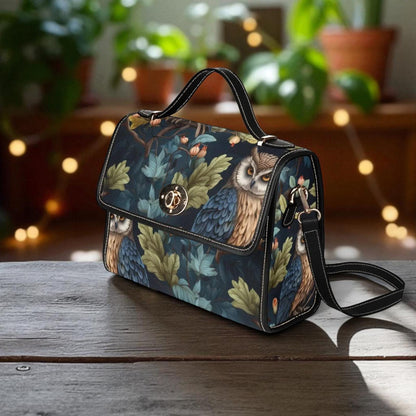 Owl Forest Handbag, Witchy Woodland Purse, Cottagecore Nature Bag, Owl Lover Gift, Mystic Bag