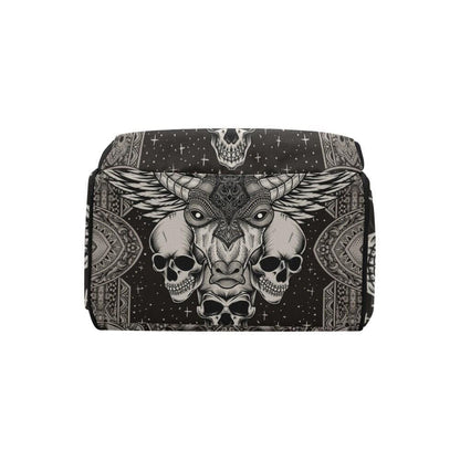 Gothic Diaper Bag Backpack, Ram Skull Mom Backpack, Baby Travel Bag