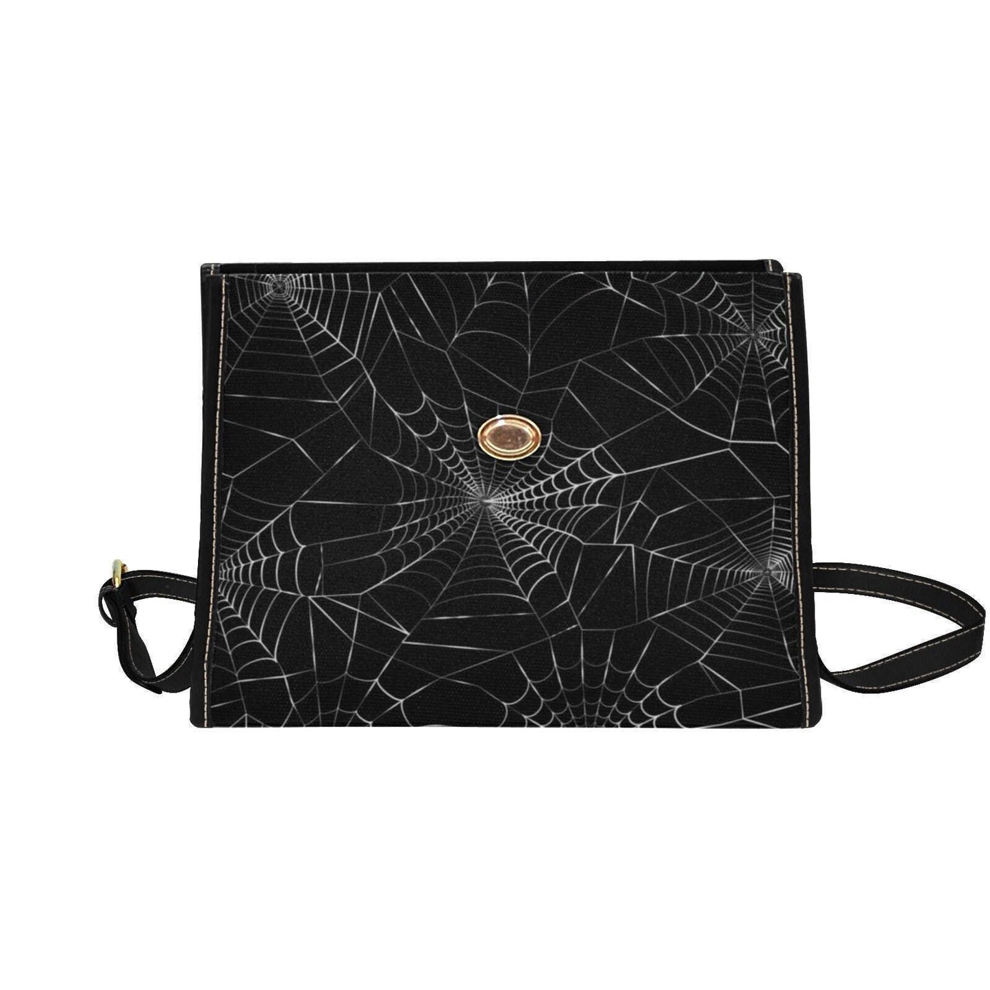 Spiderweb Handbag, Gothic Crossbody Purse with Web Pattern, Spooky Halloween Accessory