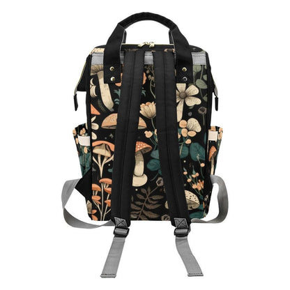 Mushroom Diaper Bag Backpack, Floral Baby Travel Bag, Cottagecore Mom Backpack Gift