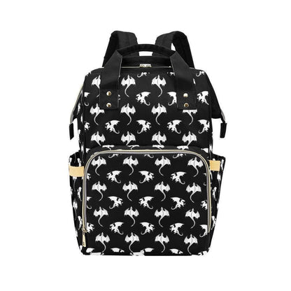 Dragon Print Diaper Bag Backpack, Fantasy Mom Bag, Baby Travel Backpack Organizer