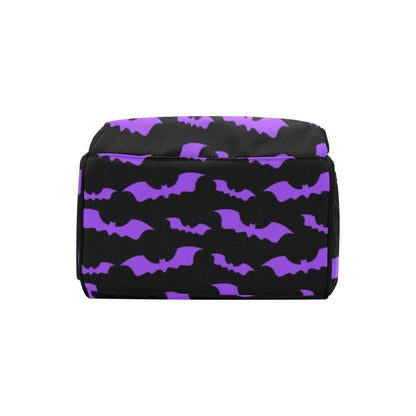 Purple Bat Diaper Bag Backpack, Gothic Baby Travel Bag, Halloween Stroller Bag