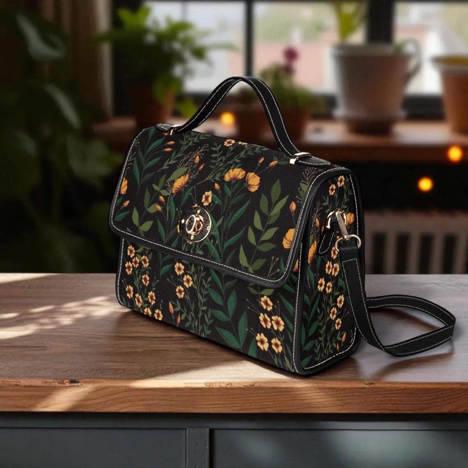 Wildflower Botanical Crossbody Bag, Nature Inspired Handbag