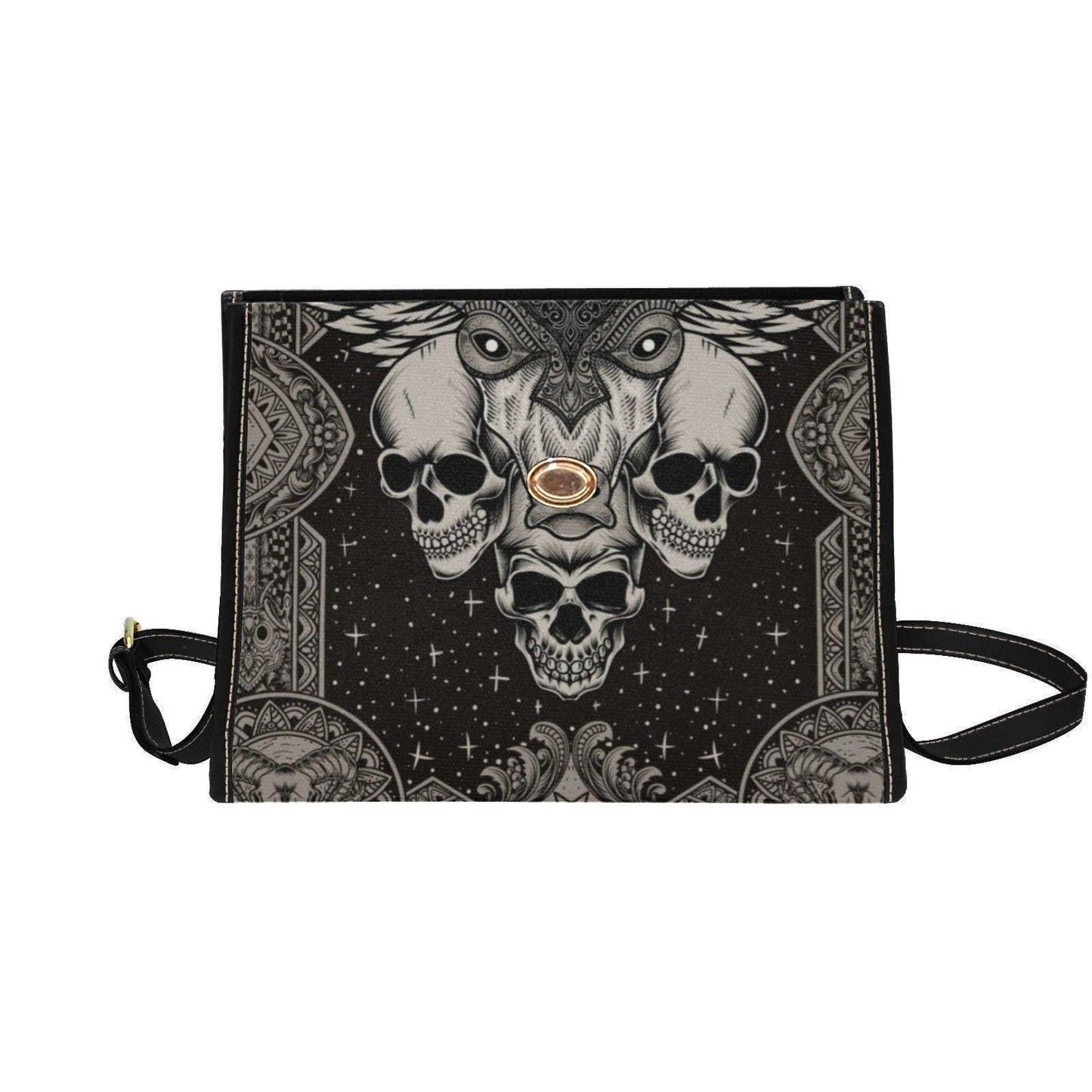 Occult Skull Goat Crossbody Bag, Dark Witchy Structured Purse