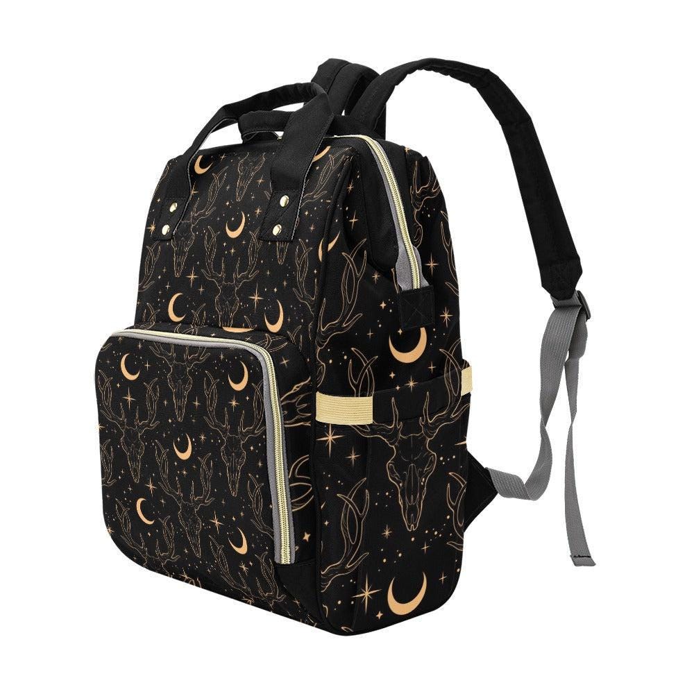 Diaper Bag Backpack, Celestial Deer Print Mom Backpack, Baby Travel Organizer