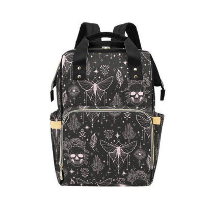 Witchy Diaper Bag Backpack, Celestial Baby Travel Bag, Gothic Mom Backpack