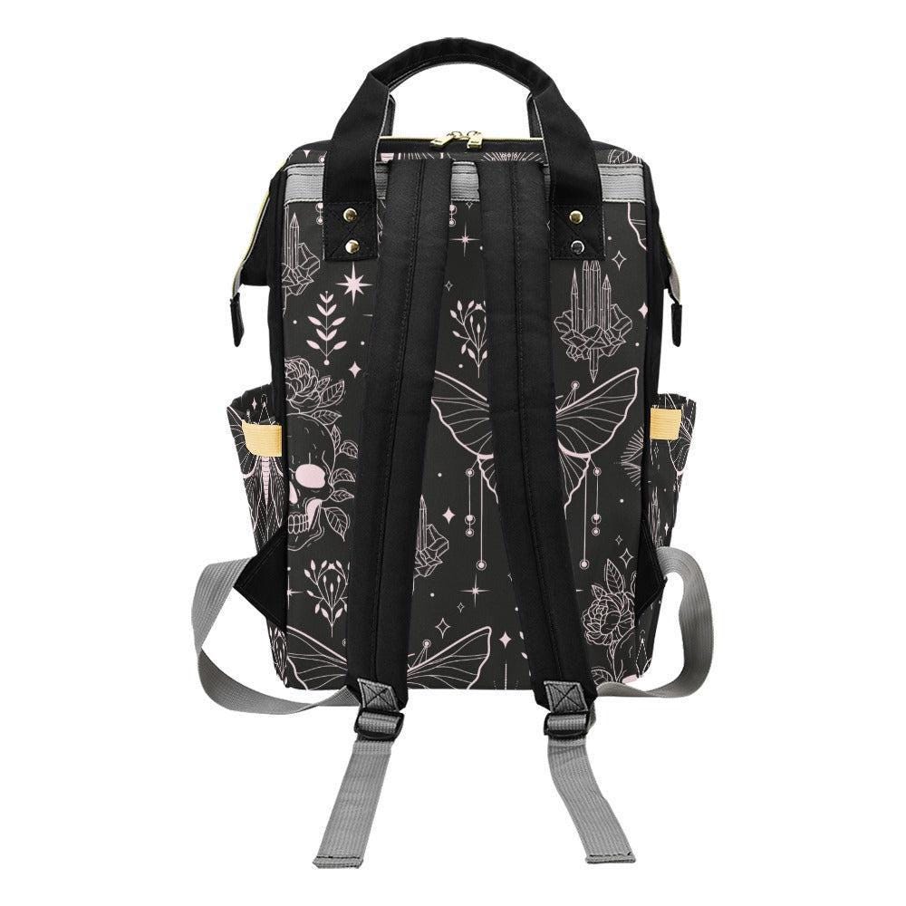 Witchy Diaper Bag Backpack, Celestial Baby Travel Bag, Gothic Mom Backpack