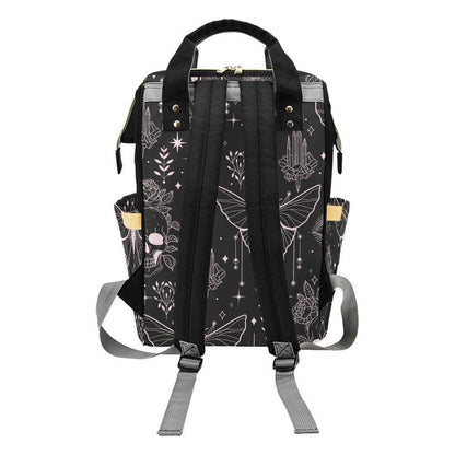 Witchy Diaper Bag Backpack, Celestial Baby Travel Bag, Gothic Mom Backpack