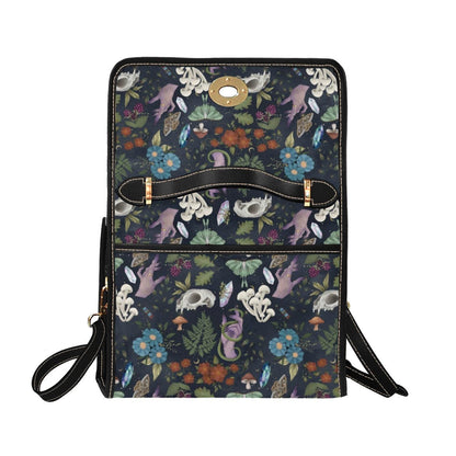 Mystical Forest Satchel Bag, Witchy Mushroom Handbag, Gothic Moth Purse, Cottagecore Enchanted Bag