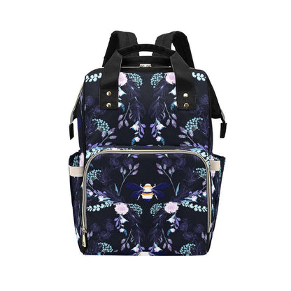 Botanical Bee Diaper Backpack, Floral Mom Bag, Stroller Organizer