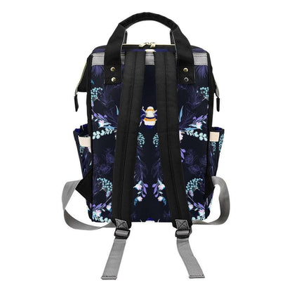 Botanical Bee Diaper Backpack, Floral Mom Bag, Stroller Organizer