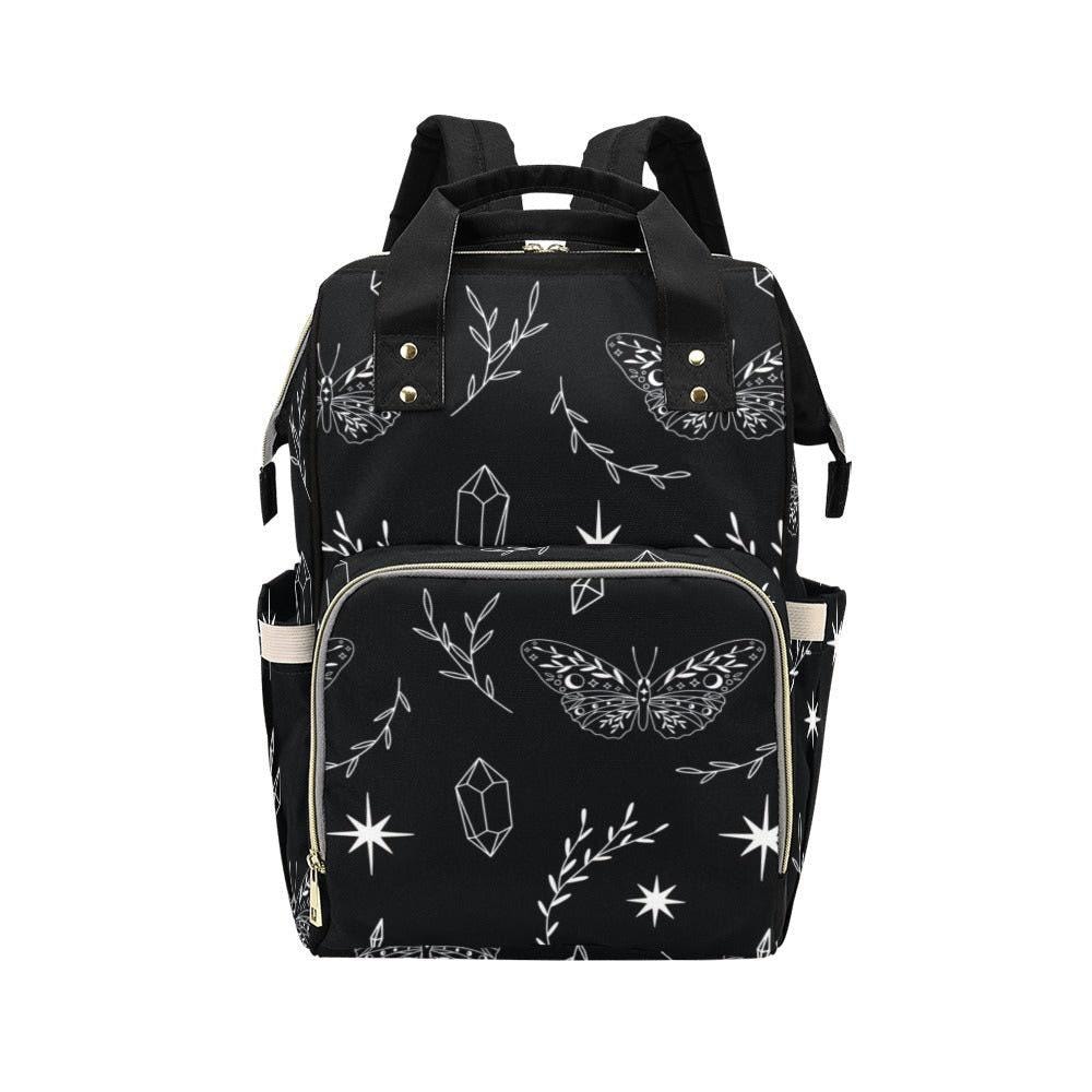Celestial Butterfly Backpack, Gothic Occult Diaper Bag, Fairycore Mom Organizer, Moon Magic Stylish Bag