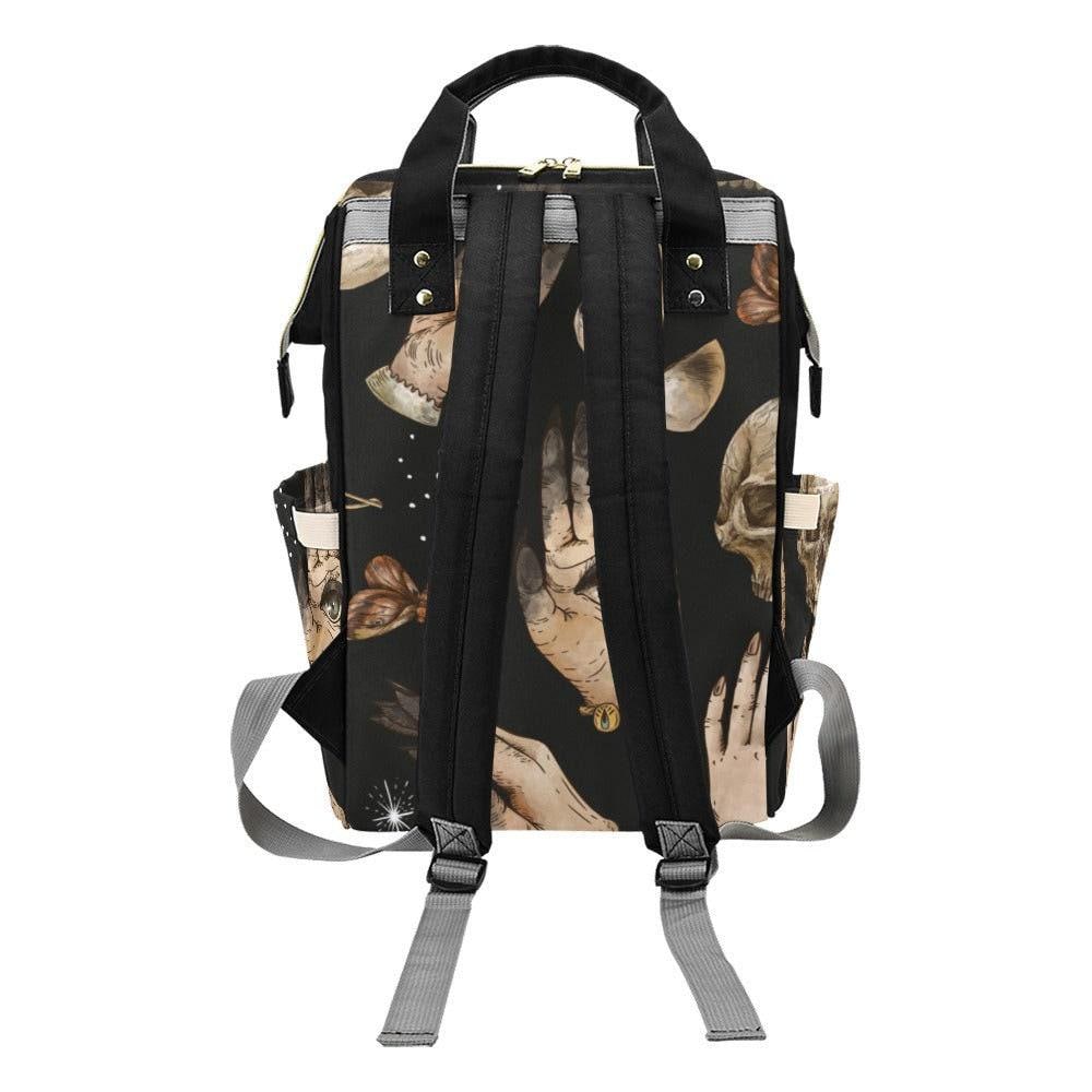 Occult Diaper Bag Backpack, Skull Moth Baby Bag, Mystic Mom Travel Pack