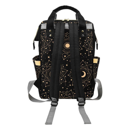 Celestial Diaper Bag Backpack, Sun Moon Baby Travel Bag, Mom Backpack Organizer