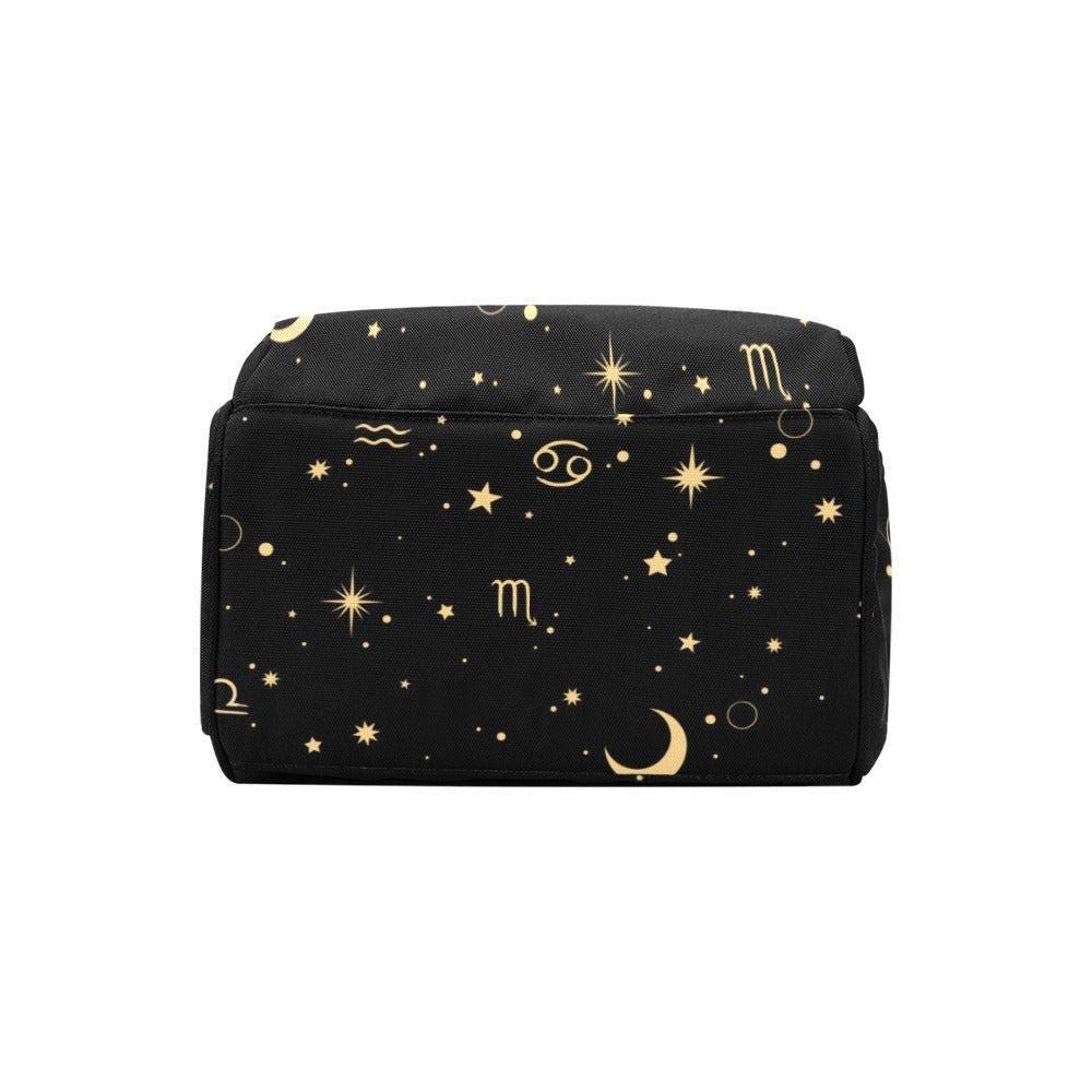 Celestial Diaper Backpack, Zodiac Baby Travel Bag, Moon Star Mom Backpack