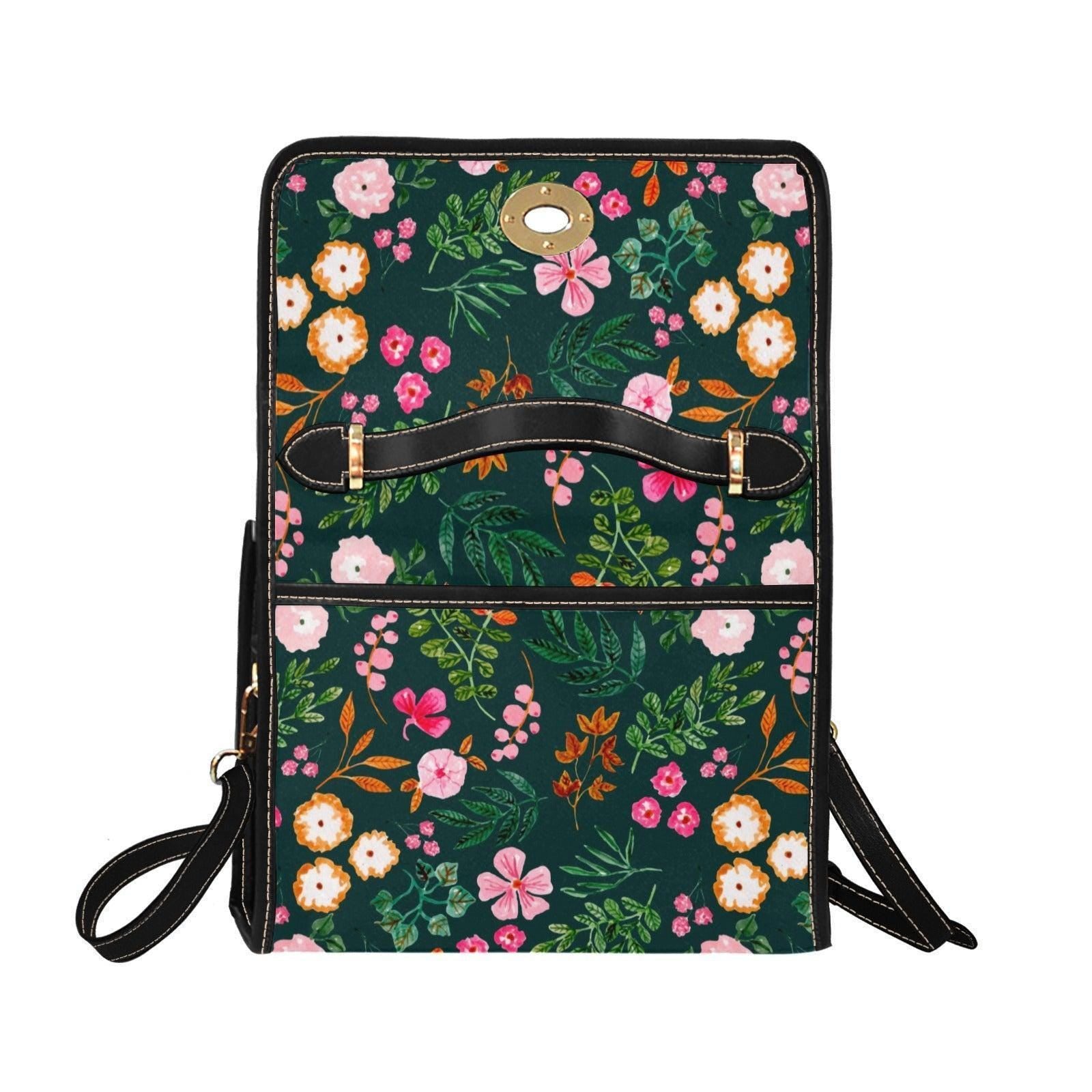 Botanical Top Handle Bag, Garden Party Purse, Vintage Floral Satchel