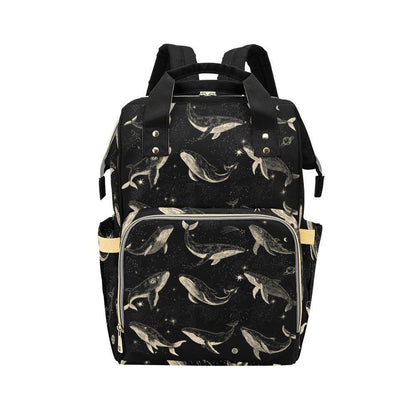 Whale Diaper Bag Backpack, Ocean Baby Travel Bag, Nursery Organizer for Moms