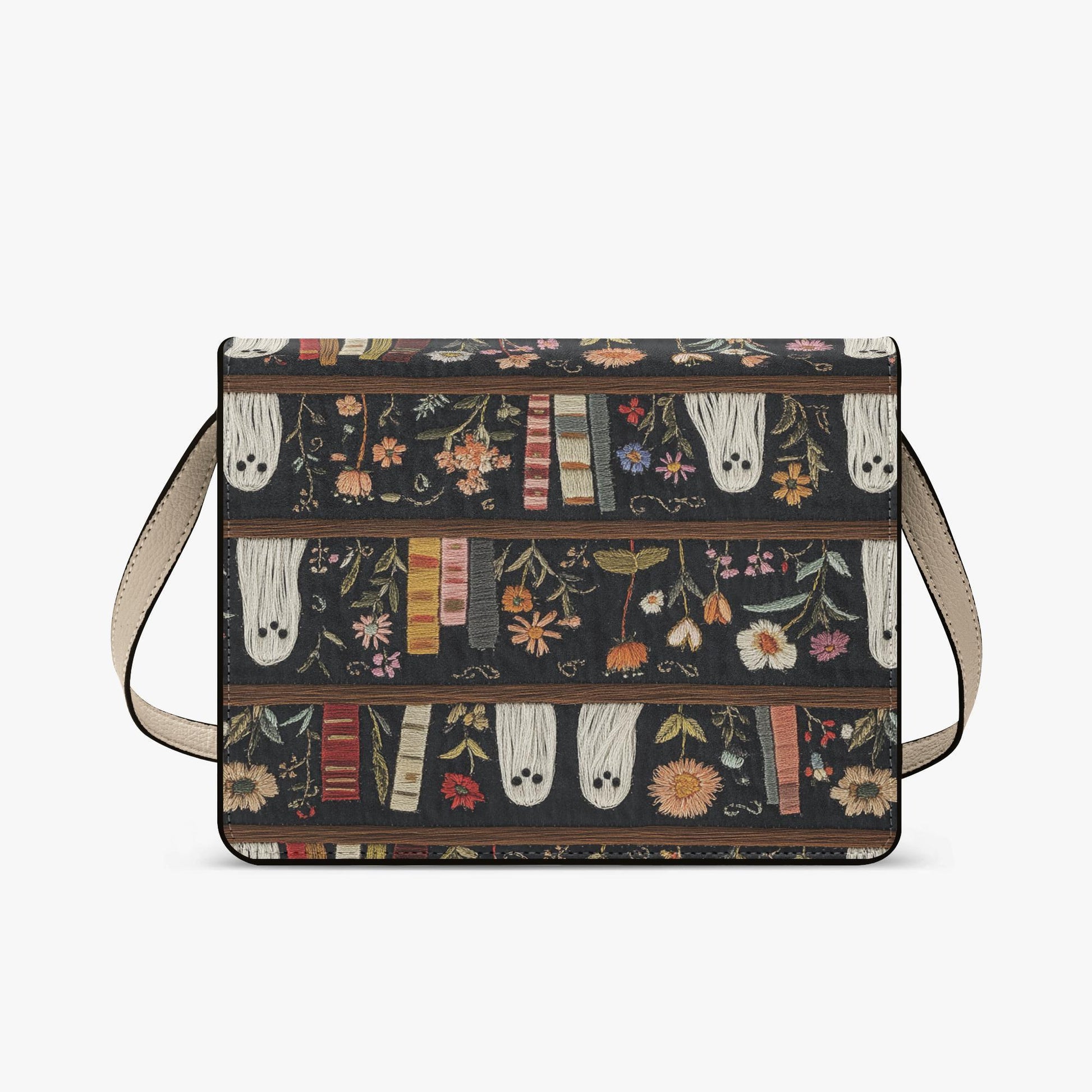 Bookish Crossbody Bag, Literary Ghost Purse, Cottage Gothic Librarian Gift