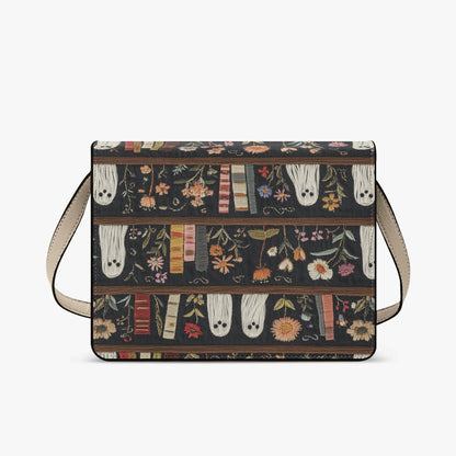 Bookish Crossbody Bag, Literary Ghost Purse, Cottage Gothic Librarian Gift