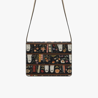 Bookish Crossbody Bag, Literary Ghost Purse, Cottage Gothic Librarian Gift