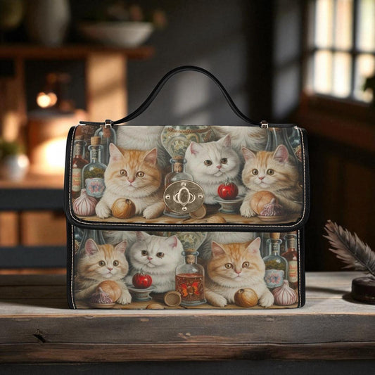 Witchy Cats & Potions Purse – Occult Art Print