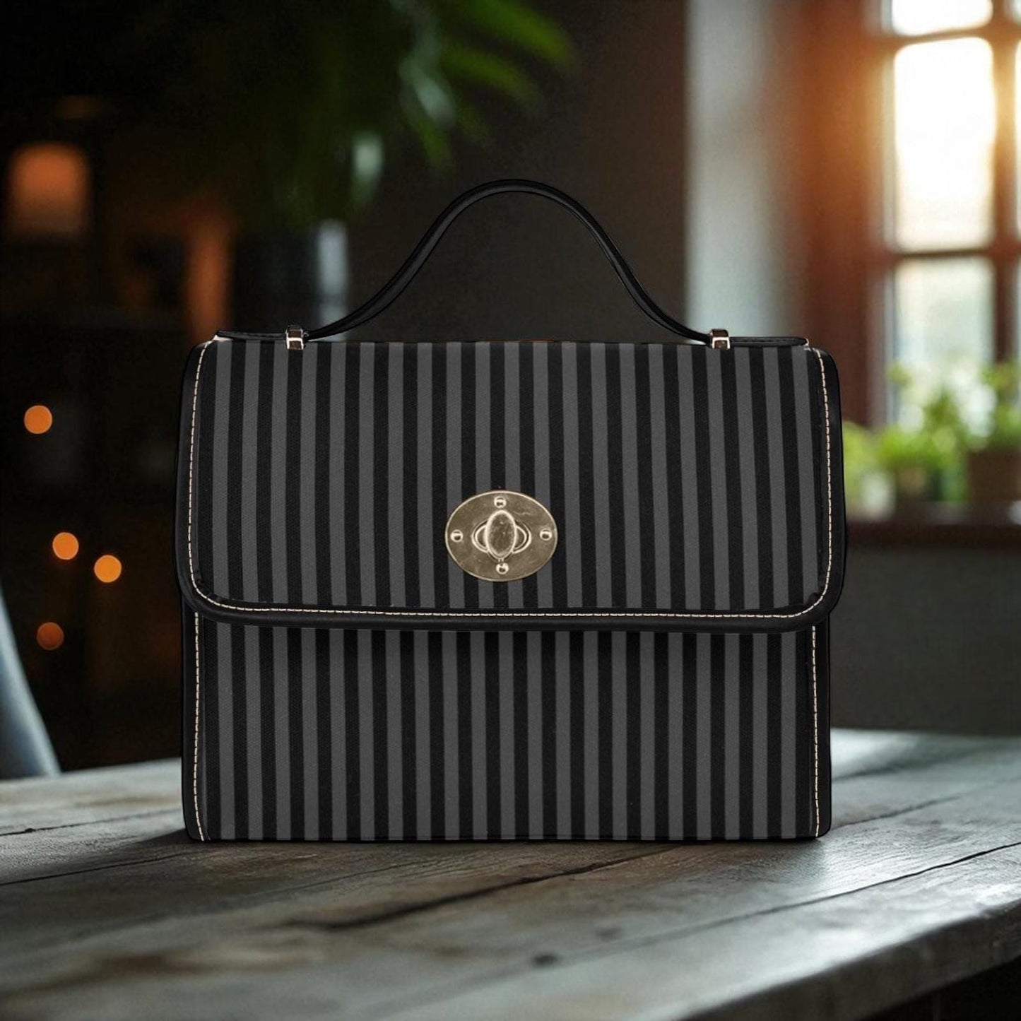 Striped Crossbody Shoulder Bag, Black Goth Bag, Gothic Moth Bag, Deaths Head Hawk Moth Bag, Victorian Shoulder Bag, Witchy Crossbody Bag