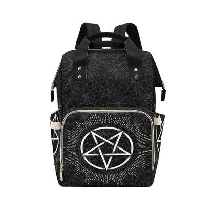 Pentagram Occult Backpack, Witchy Festival Diaper Bag, Dark Academia Satchel, Mystical Travel Bag