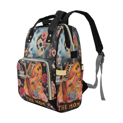 Skeleton Tea Mom Backpack, Witchy Halloween Diaper Bag, Spooky Skull Tote, Enchanted Travel Bag