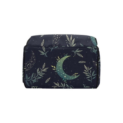 Celestial Moon Backpack, Witchy Lunar Diaper Bag, Dark Fairycore Organizer, Mystical Astrology Gear, Festival Mom Bag, Botanical Moon Phases