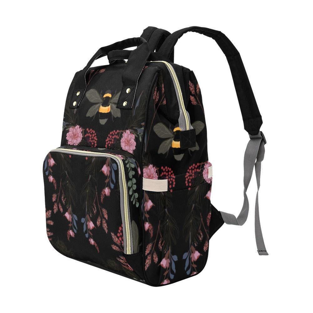 Bumblebee Floral Diaper Bag, Enchanted Garden Backpack, Botanical Baby Travel Bag