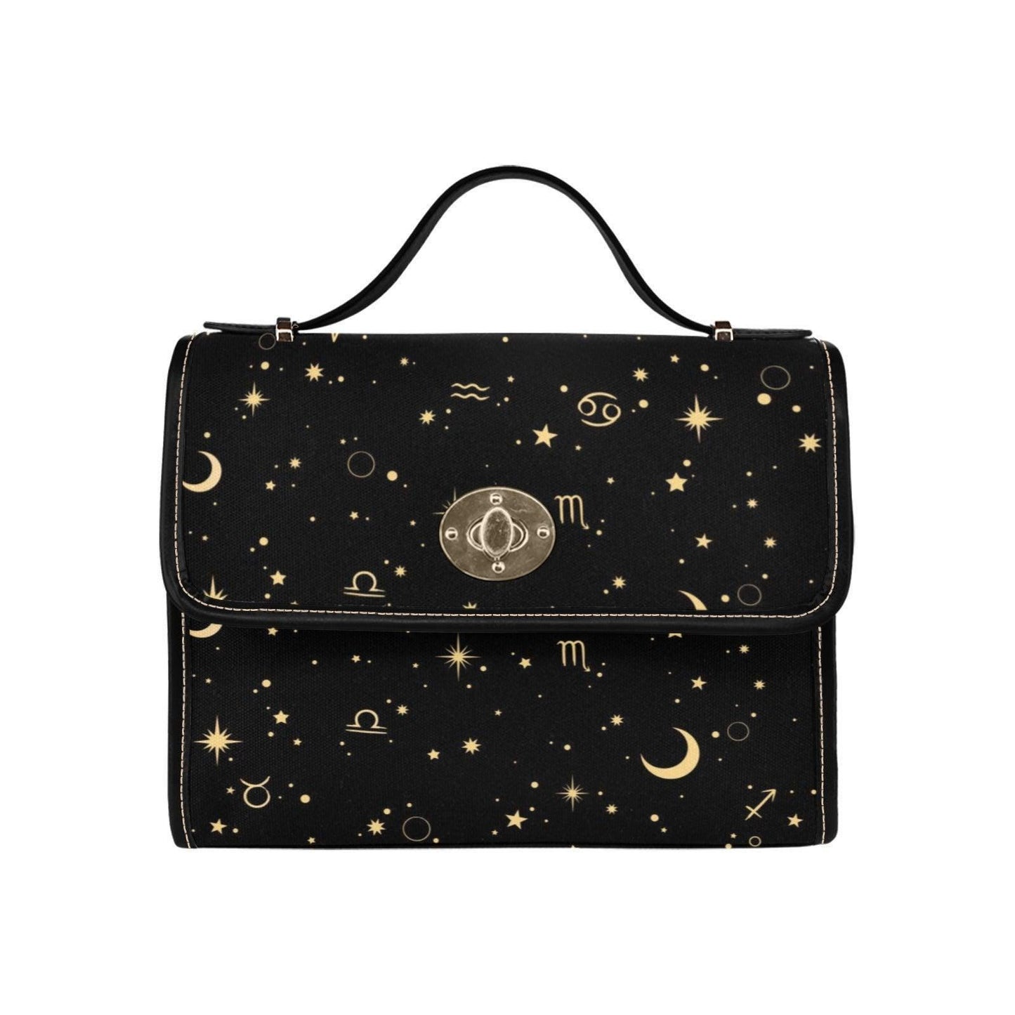 Zodiac Constellation Purse – Gold Astrology Symbols & Stars Pattern