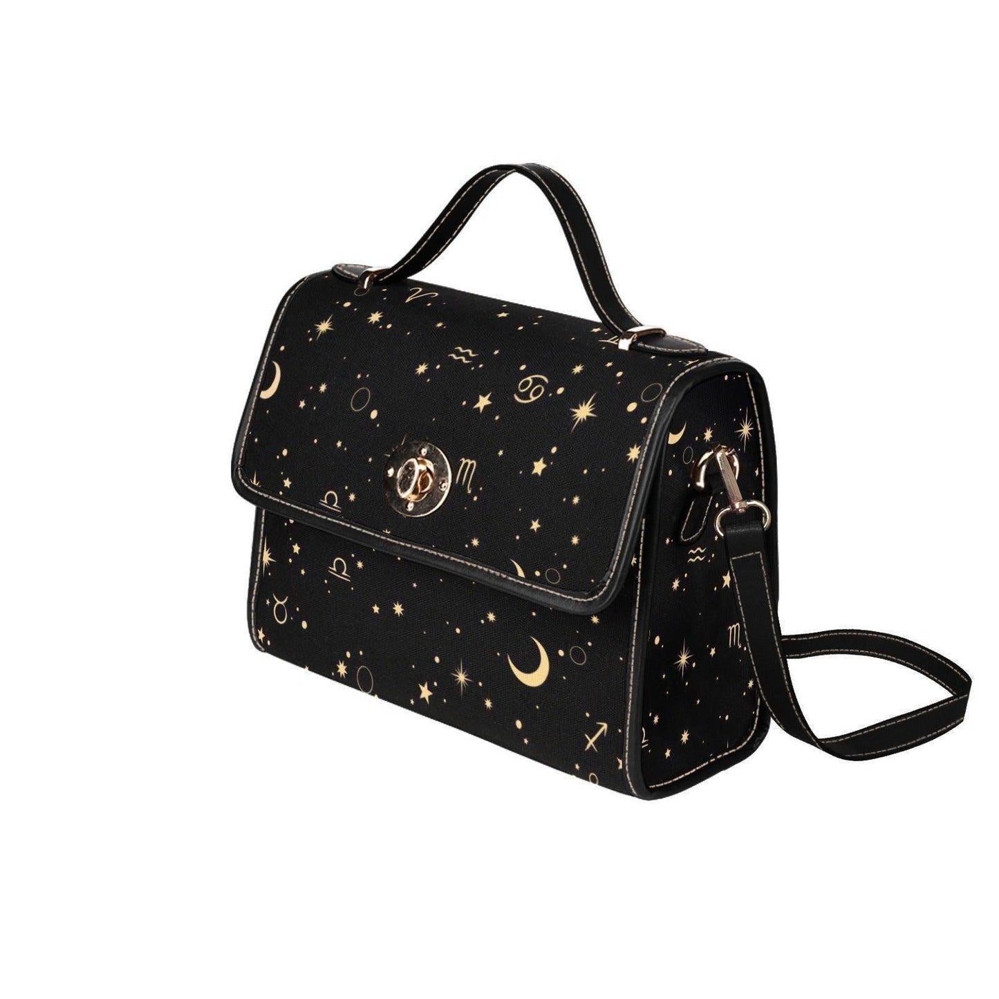Zodiac Constellation Purse – Gold Astrology Symbols & Stars Pattern