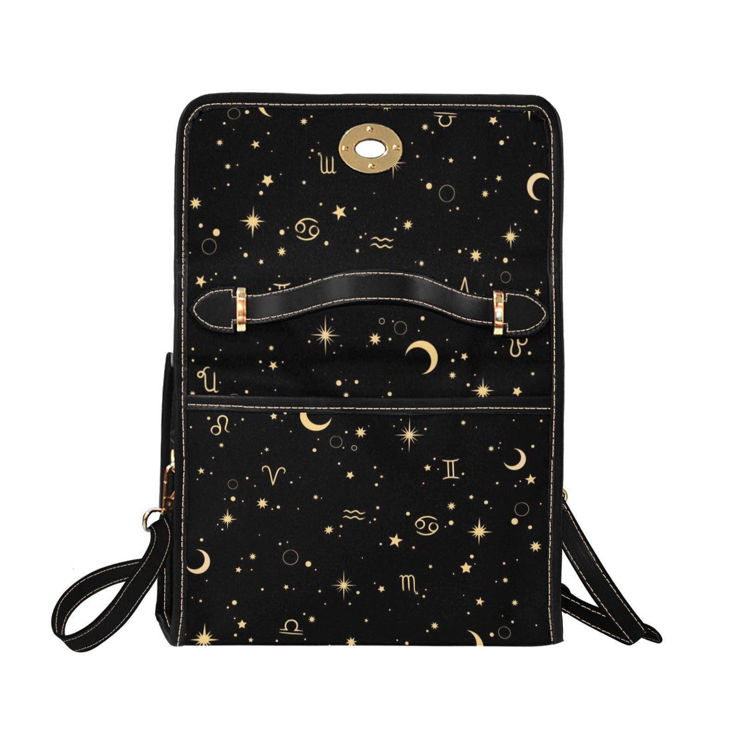 Zodiac Constellation Purse – Gold Astrology Symbols & Stars Pattern