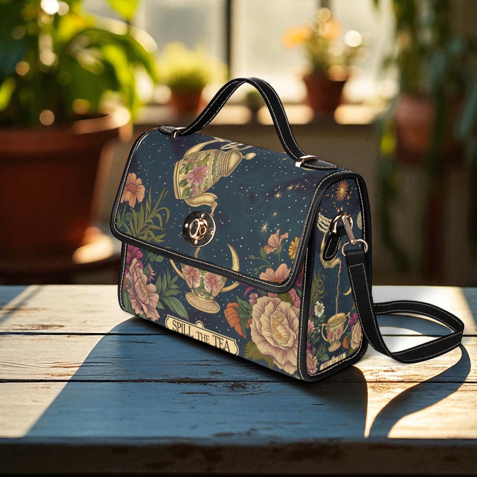 Whimsical Tea Party Purse – 'Spill the Tea' Teapot & Floral Print