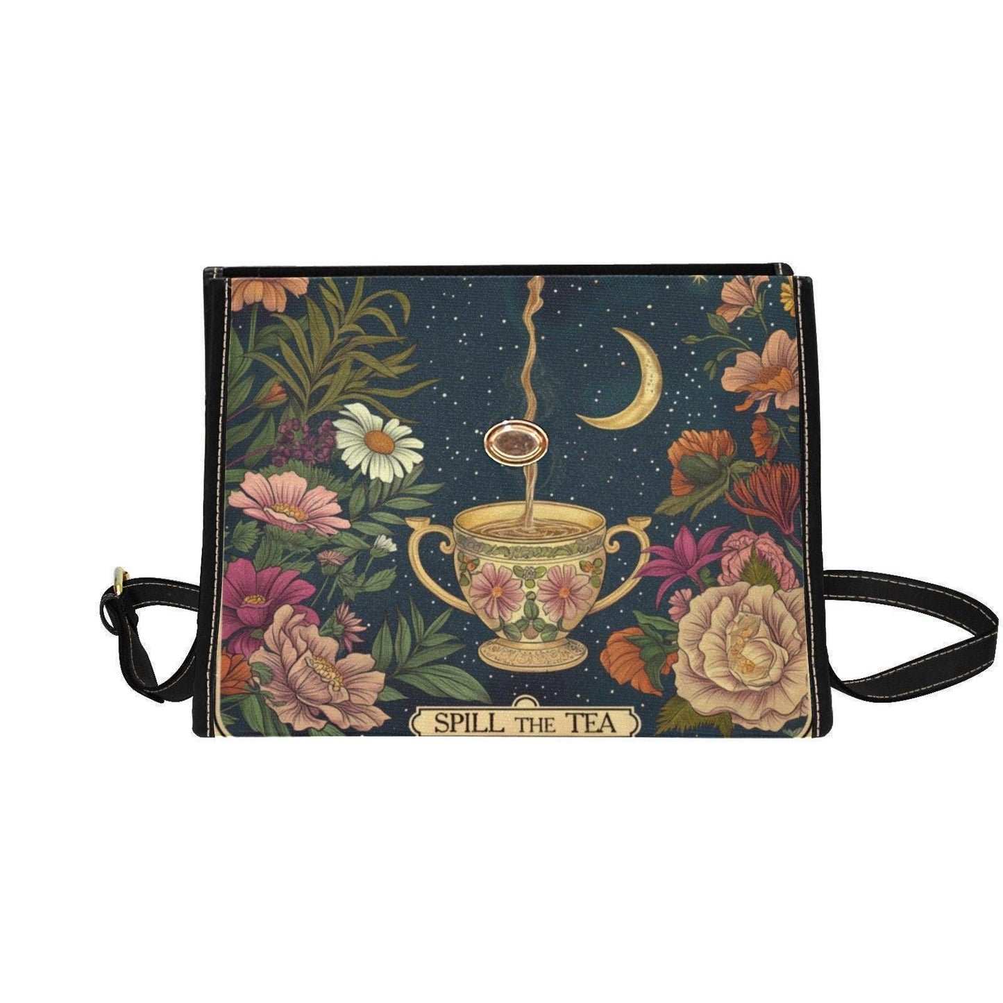 Whimsical Tea Party Purse – 'Spill the Tea' Teapot & Floral Print