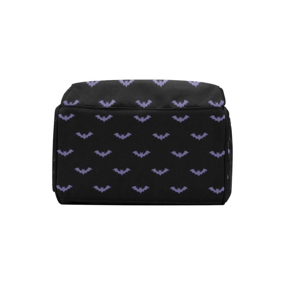 Gothic Bat Print Backpack, Witchy Diaper Organizer, Spooky Fairycore Bag, Vintage Goth Accessory