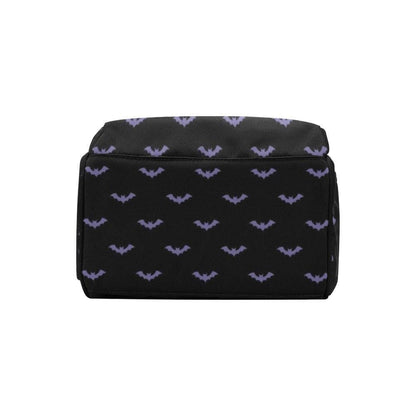 Gothic Bat Print Backpack, Witchy Diaper Organizer, Spooky Fairycore Bag, Vintage Goth Accessory