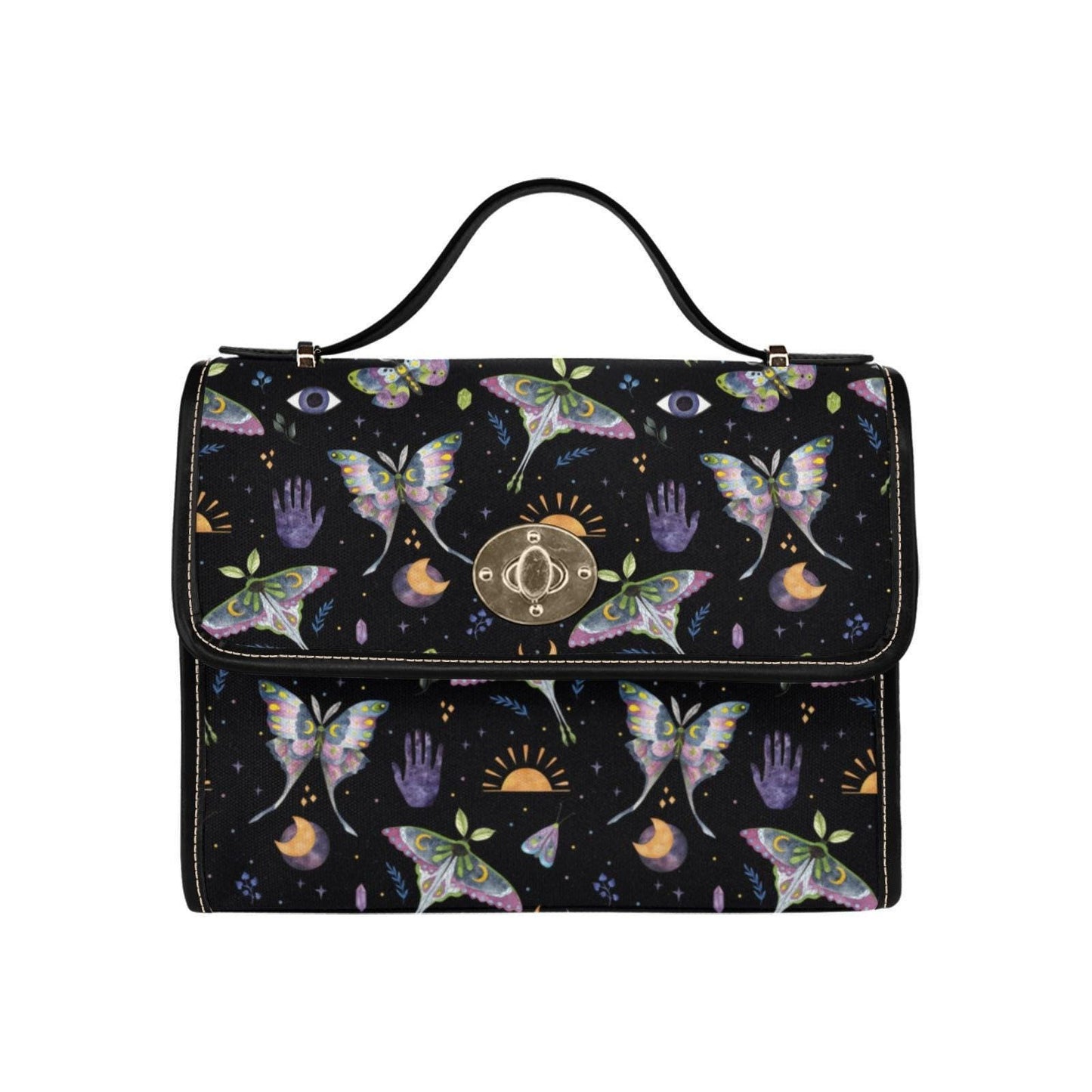 Galaxy Butterfly Print, Witchcore Fairy Purse, Cosmic Hand Motif Bag, Magic Eye Shoulder Bag, Celestial Wings Crossbody, Dreamy Space Purse