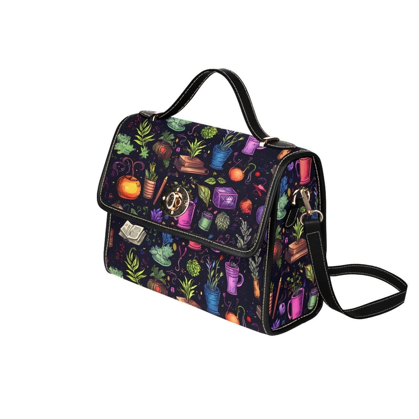Witch Garden Crossbody Bag, Potion Jar Satchel, Cottagecore Herbal Purse, Magical Herb Bag, Witch Aesthetic Bag