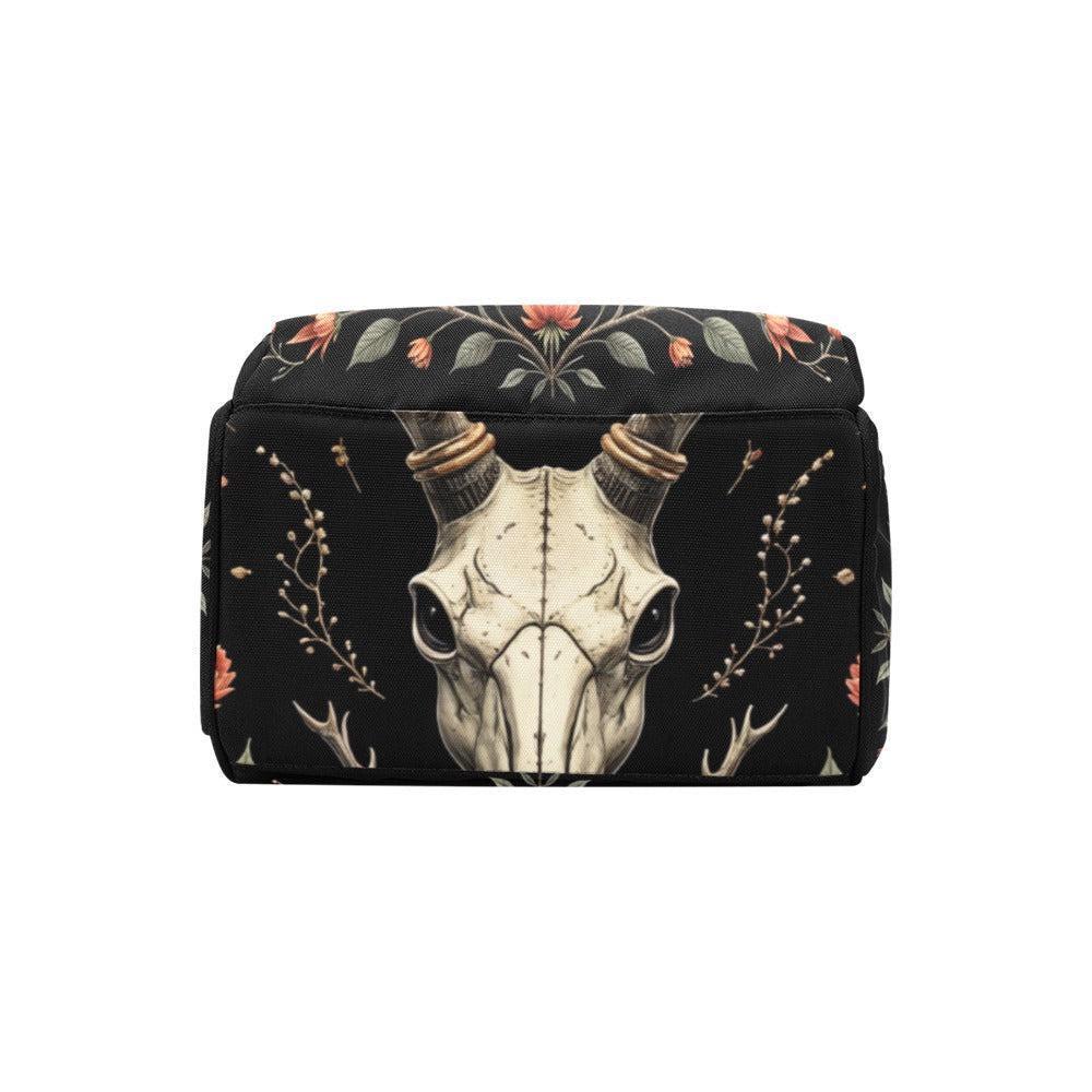 Western Diaper Bag Backpack, Boho Deer Skull Baby Bag, Stroller Organizer