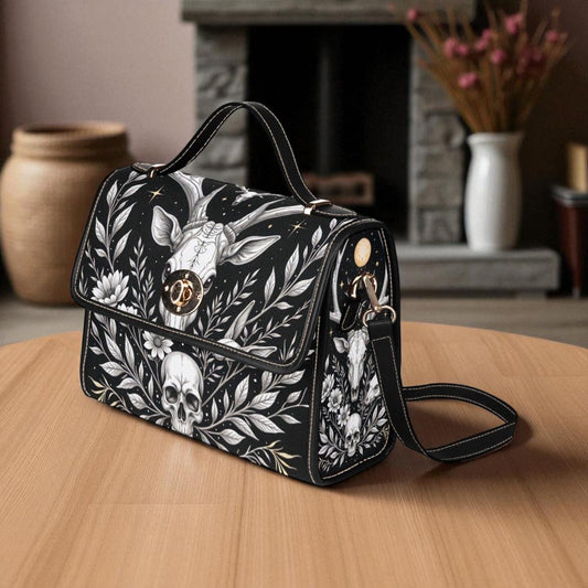 Gothic Deer Skull Purse, Dark Witchcore Forest Bag, Occult Woodland Animal Crossbody, Spooky Pagan Spirit Handbag, Gothic Nature Gift
