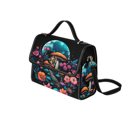 Glow Mushroom Bag, Fairycore Crossbody Purse, Celestial Forest Print, Witchy Garden Tote