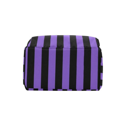 Purple Stripe Diaper Bag Backpack, Goth Mom Backpack, Baby Travel Bag