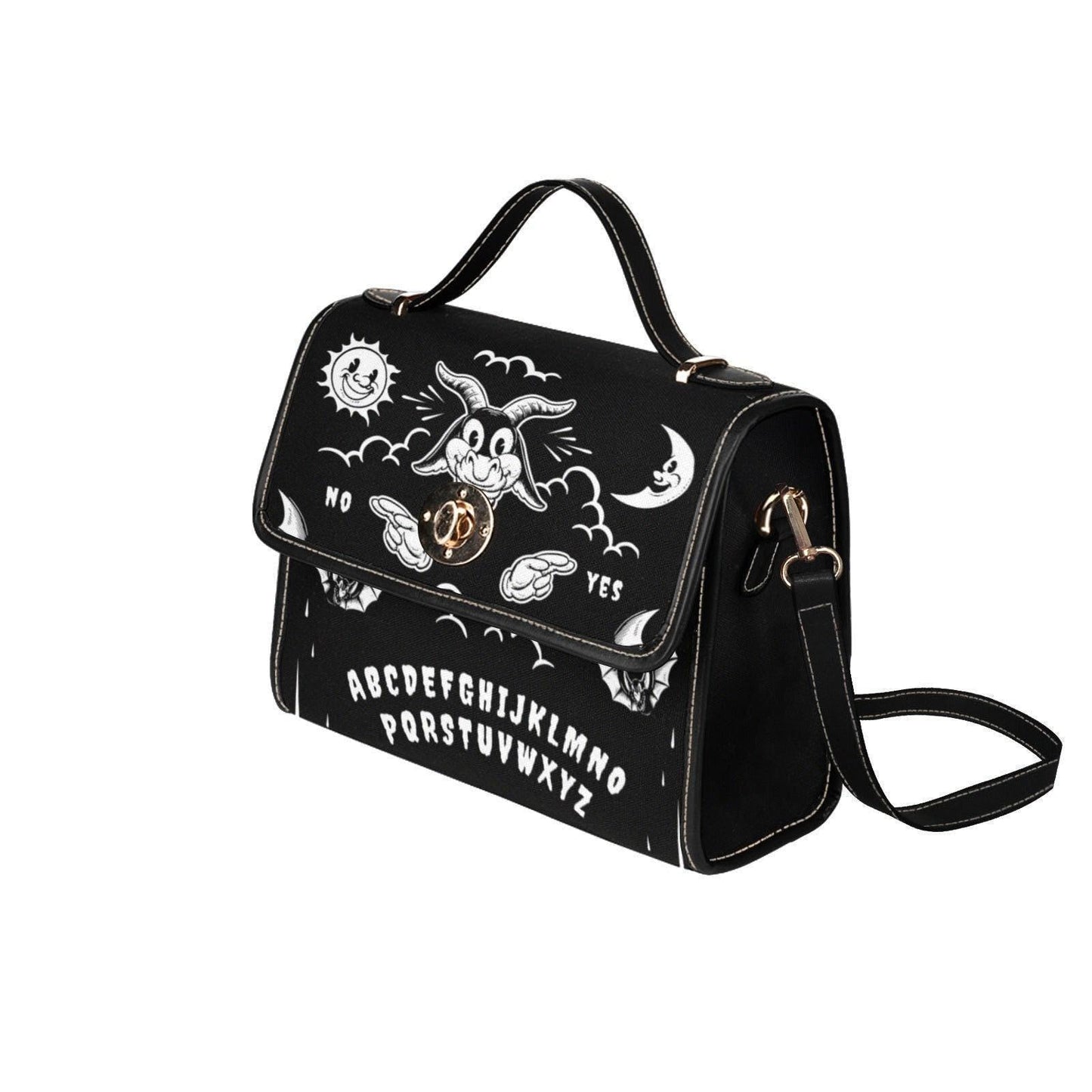 Dark Ouija Board Satchel bag, Cute women gothic crossed body purse, cute vegan leather strap hand bag goth bag, hippies boho gift