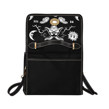Dark Ouija Board Satchel Bag, Gothic Crossbody Purse, Vegan Leather Strap, Boho Hippie Gift