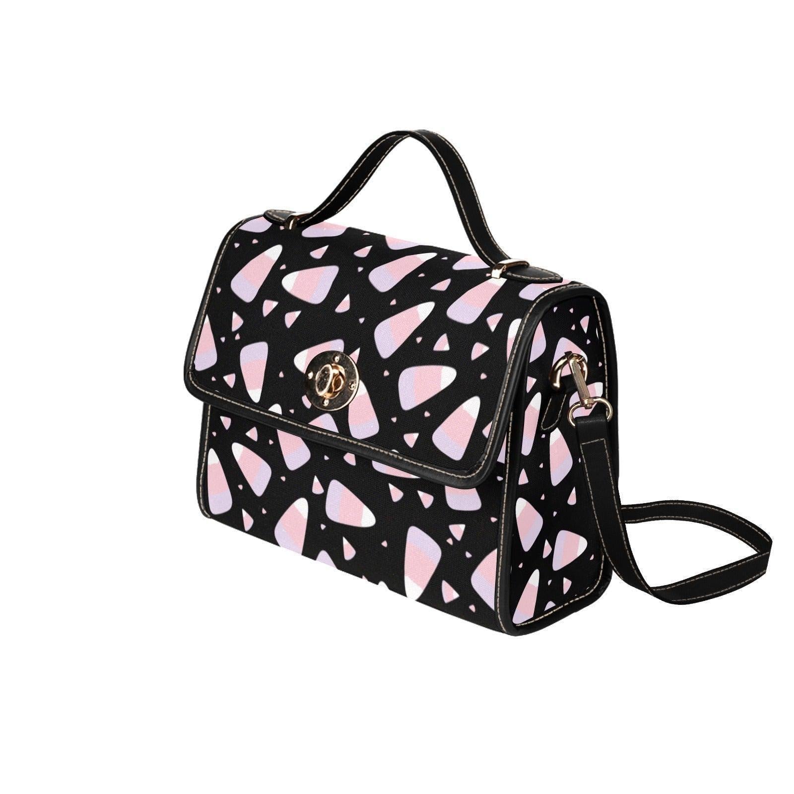 Candy Corn Top Handle Bag, Pastel Halloween Satchel, Pink Spooky Kawaii Handbag