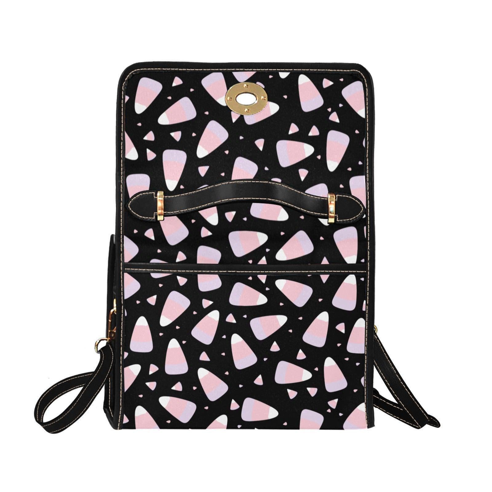 Candy Corn Top Handle Bag, Pastel Halloween Satchel, Pink Spooky Kawaii Handbag