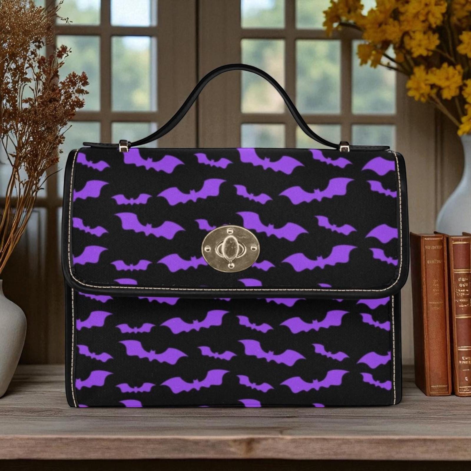 Purple Bat Diaper Backpack, Goth Mom Baby Bag, Halloween Organizer, Spooky Travel and Baby Bag