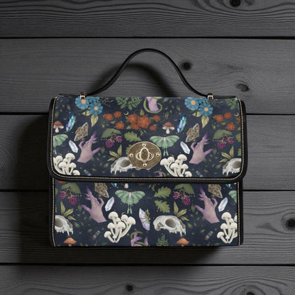 Mystical Mushroom Backpack and Handbag Set, Waterproof Canvas, Woodland Witchy Travel Bag