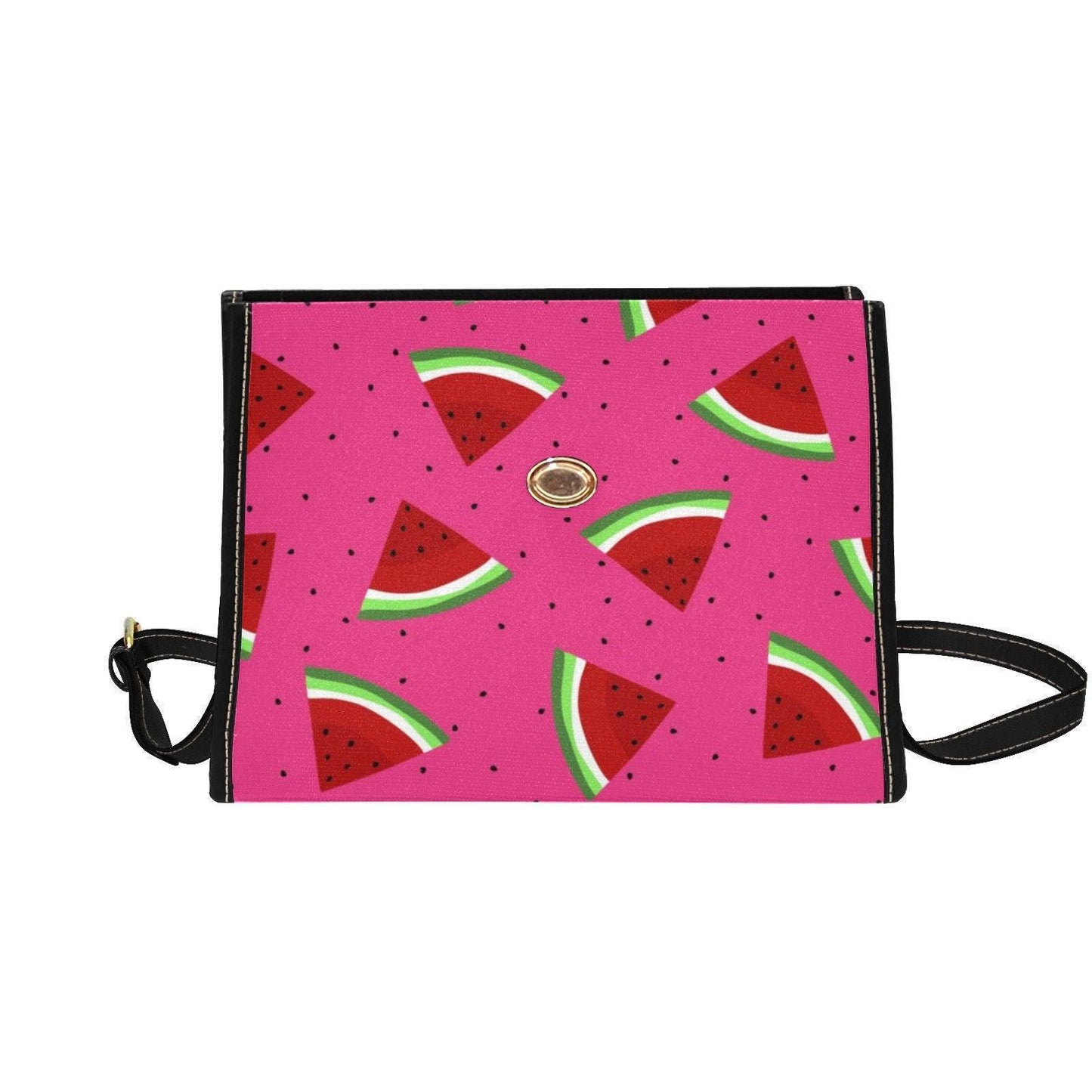 Watermelon Crossbody Purse, Pink Summer Handbag, Fruit Print Top Handle Bag